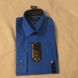 APT. 9 Men's Blue Dress Shirt- Slim Fit 15 1/2, 32-33